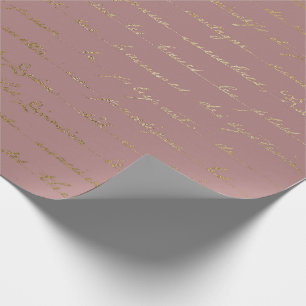 Old Script Gold Mauve Lilac Blush Pink Royal Paris Geschenkpapier