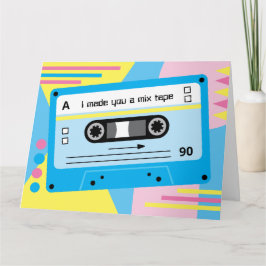 Old Skool Blue Cassette Mix Tape Grüße Karte