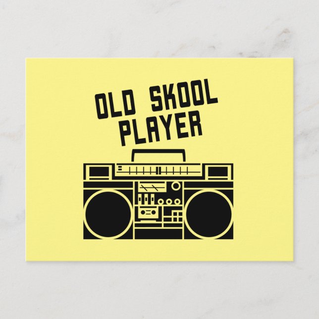 Old Skool Player Retro Stereo Boombox Postkarte (Vorderseite)