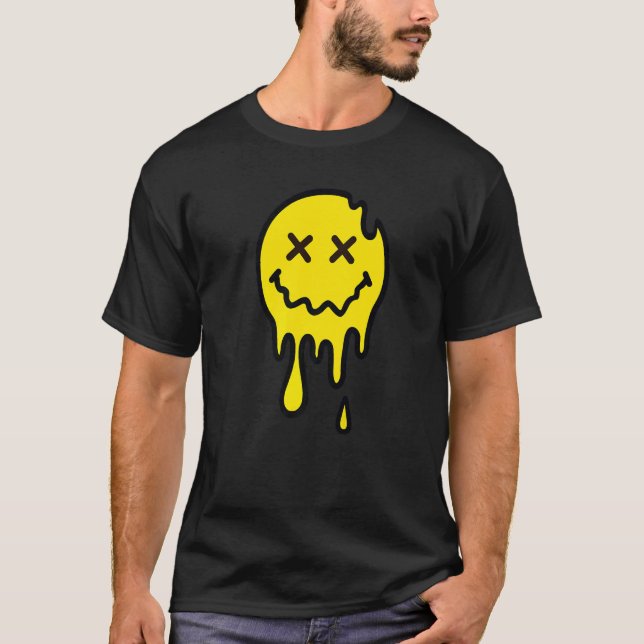 Old Skool Raver OldSkool Raving Melting Face Rave T-Shirt (Vorderseite)