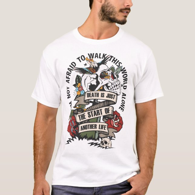 old Skulls Tattoo World Alone T-Shirt (Vorderseite)