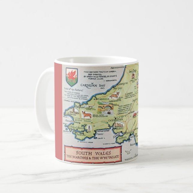 Old South Wales Map Kaffeetasse (Vorderseite Links)