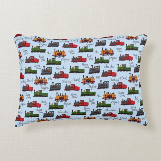 Old Steam Trains Clickety Clack Choo Puff Baby Bu Dekokissen (Vorderseite)