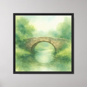 Old Stone Bridge Watercolor Leinwanddruck