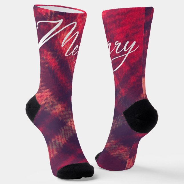 Old Style Classic Weihnachten Karierter Urlaub Cre Socken (Gewinkelt)
