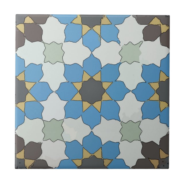 Old Style Spanish Tile Blues Fliese (Vorderseite)