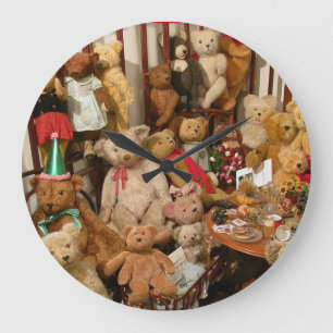 Old Teddy Bears Collection Große Wanduhr
