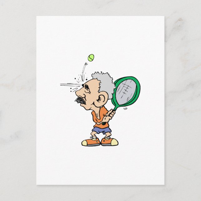 Old Tennis Player Postkarte (Vorderseite)
