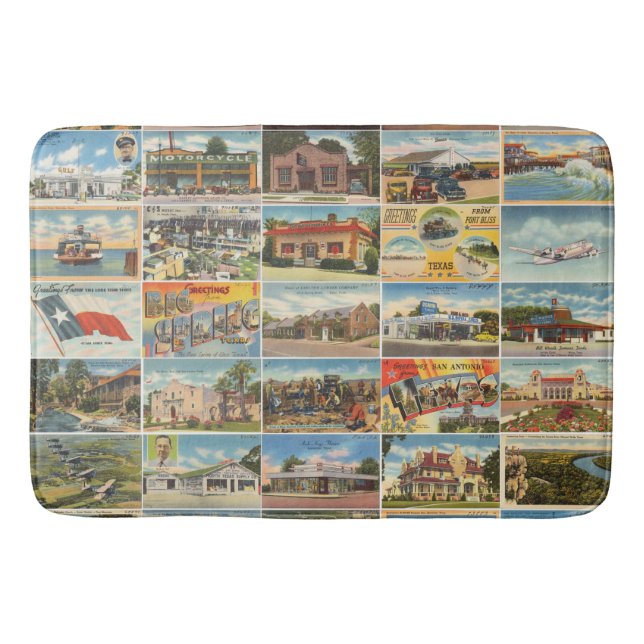 Old Texas Postkarten Bath Mat Badematte (Vorderseite)