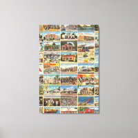 Old Texas Postkarten Stretched Canvas Print