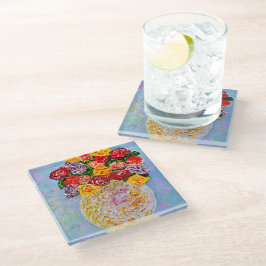 Old Time Bouquet Glass Untersetzer