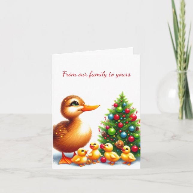 Old Time Duck Family Faltkarte Karte (Vorderseite)