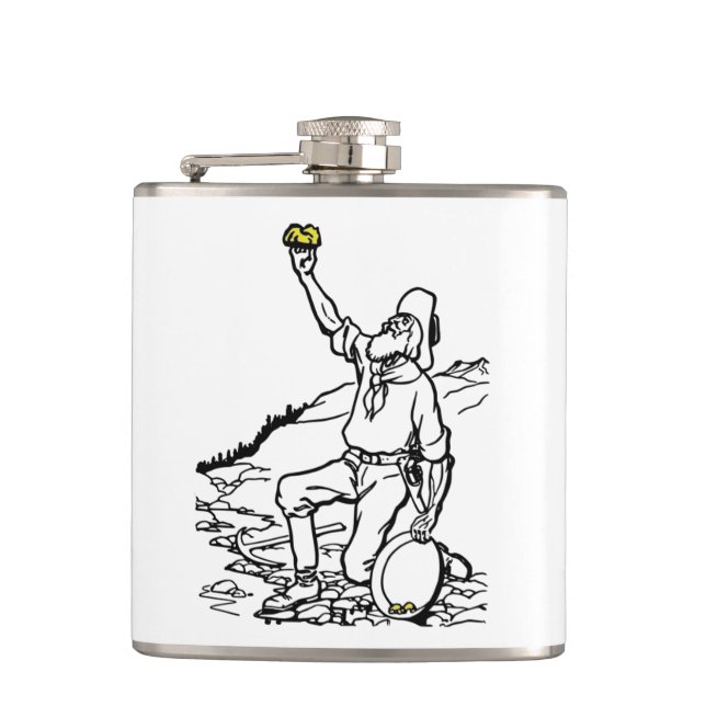 Old Time Gold Miner Prospector Flachmann (Vorderseite)