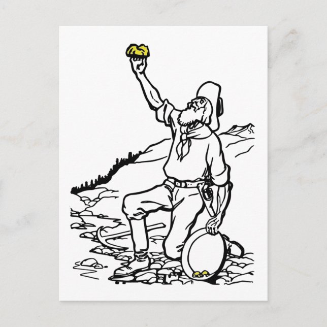 Old Time Gold Miner Prospector Postkarte (Vorderseite)