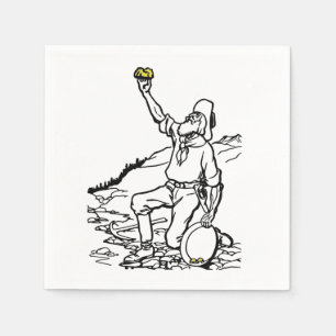 Old Time Gold Miner Prospector Serviette