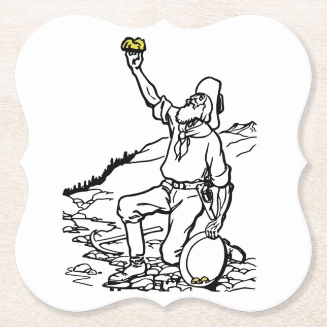 Old Time Gold Miner Prospector Untersetzer (Vorderseite)