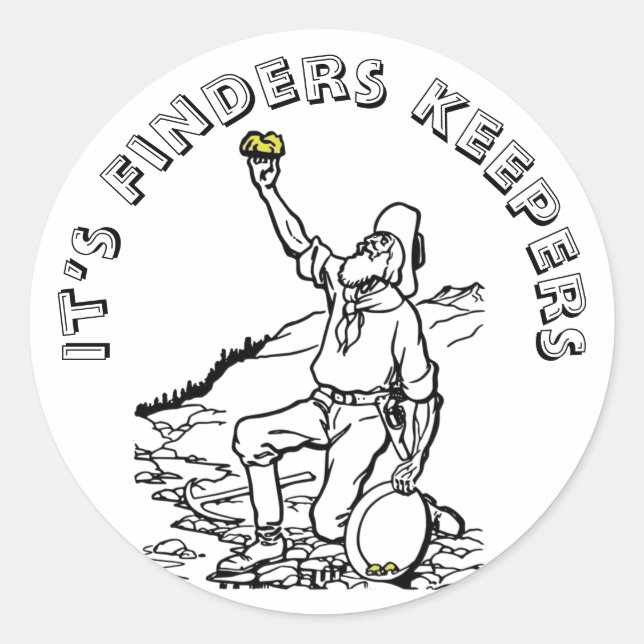 Old Time Gold Prospector Runder Aufkleber (Vorderseite)