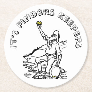 Old Time Gold Prospector Runder Pappuntersetzer