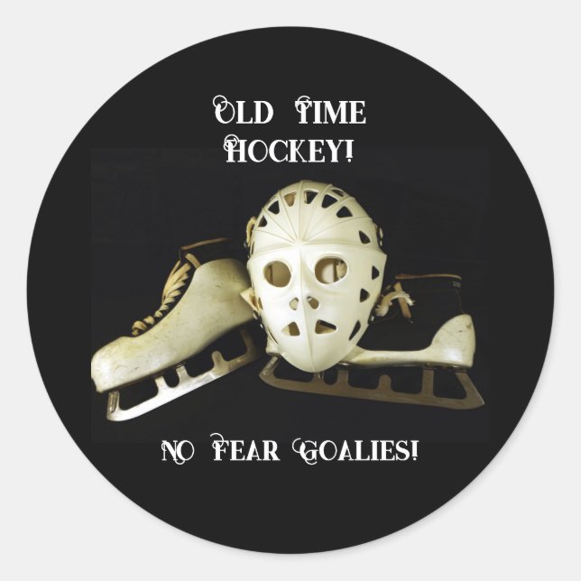Old Time Hockey! Runder Aufkleber (Vorderseite)