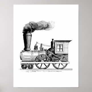 Old Time Steam Locomotive Poster