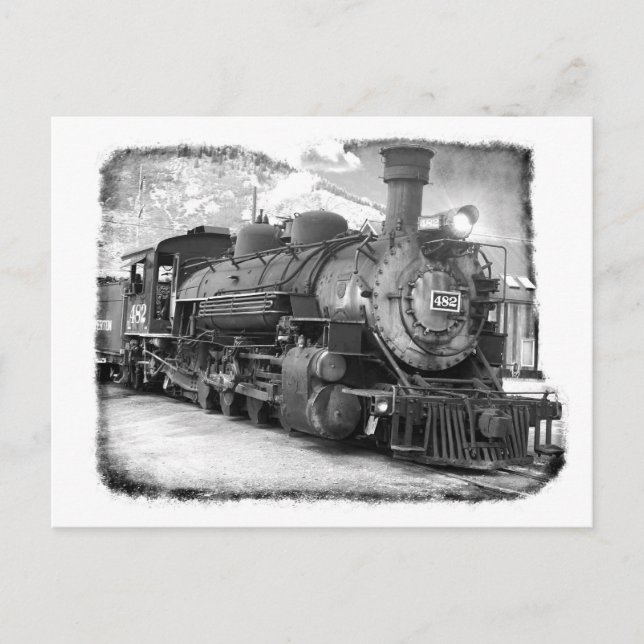 Old Time Steam Locomotive Postkarte (Vorderseite)