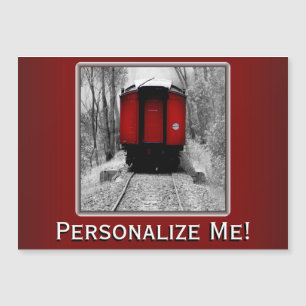 Old Time Steam Train Rot und Schwarz Magnetkarte
