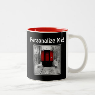 Old Time Steam Train Rot und Schwarz Zweifarbige Tasse