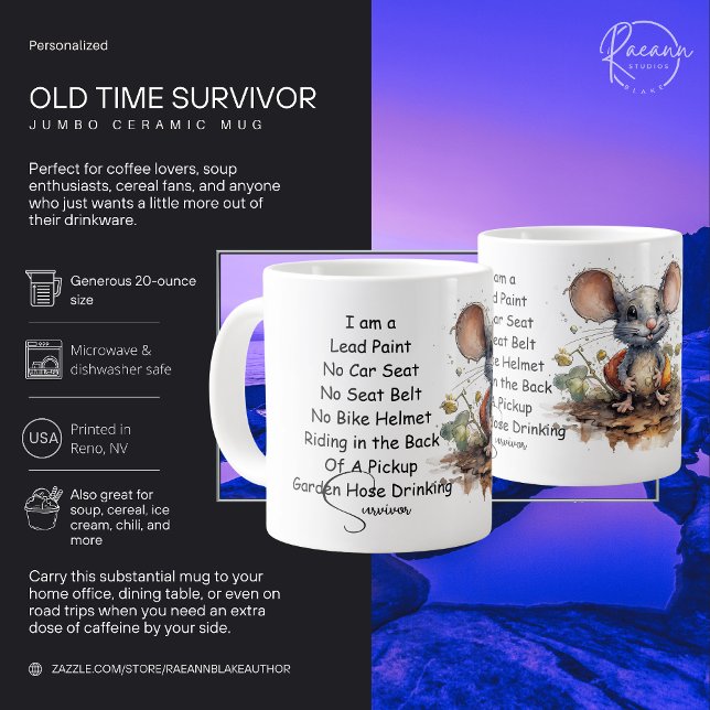 Old Time Survivor Jumbo Keramik Tasse (Von Creator hochgeladen)