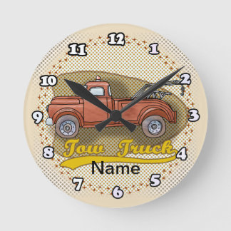 Old Tow Truck Clock Runde Wanduhr