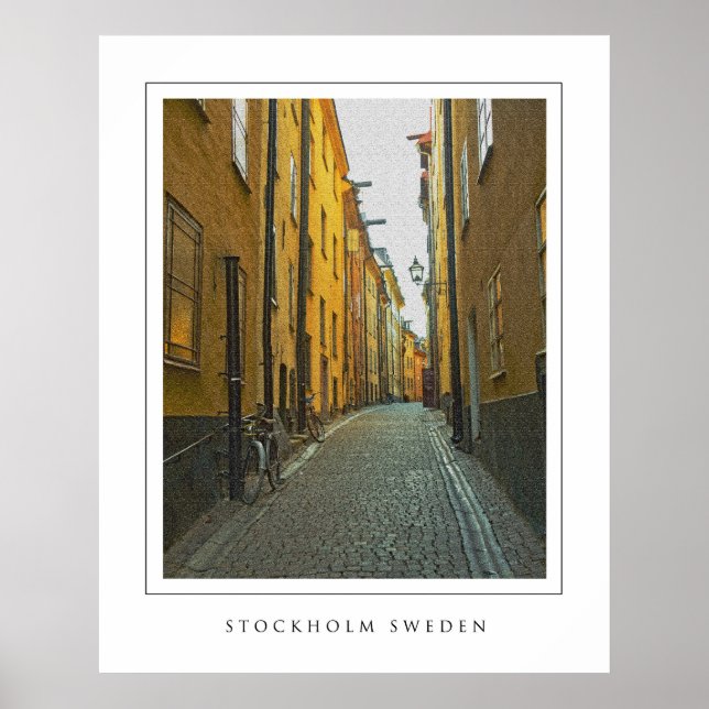 Old Town Street - Stockholm Poster (Vorne)