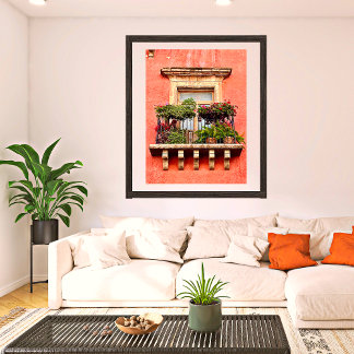 Old Town Village Balcony Mexiko Bilder Poster