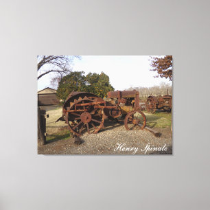 Old tractor from days gone by on canvas leinwanddruck