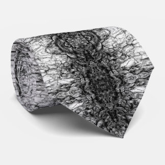 Old Tree Bark Black And White Photo Pattern Design Krawatte