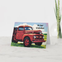 Old Truck Art Abschluss Card Behalten auf LKW