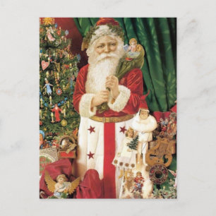 Old Tyme Santa Feiertagspostkarte