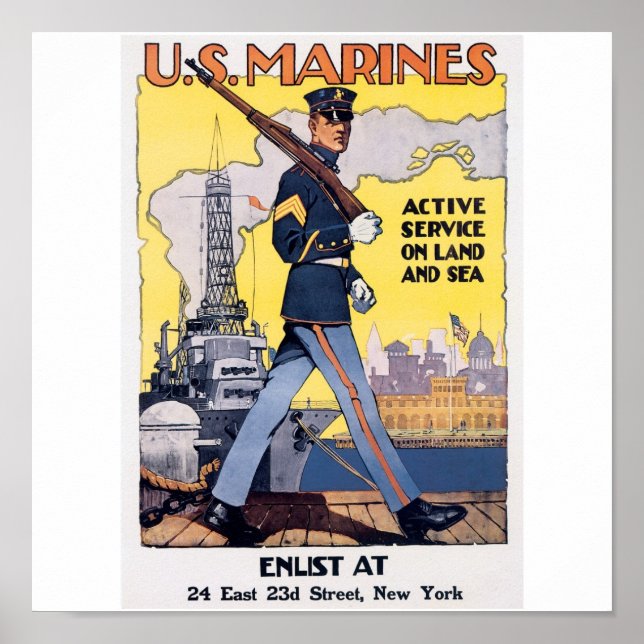 Old U.S. Marines Poster ca. 1917 (Vorne)