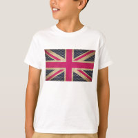 Old Union Jack in Pink Flag Kids Tec Shirt