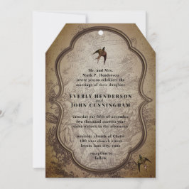 Old Urn Vintag Lovebird Hochzeit Einladung