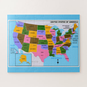 OLD USA Map mit Staat Hauptstädte und Golf von Mex