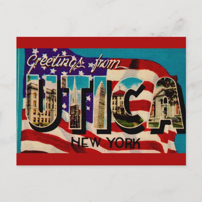 Old Utica New York Grußkarte Postkarte (Vorderseite)