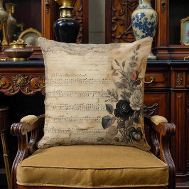 Old Victorian Black Floral Kissen