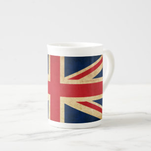 Old Vintag Grunge United Flag Union Jack Prozellantasse