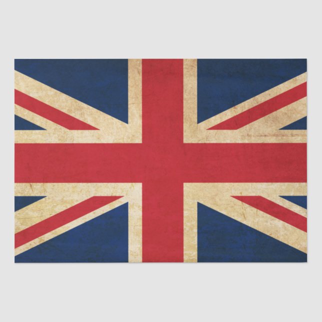 Old Vintag Grunge United Flag Union Jack Seidenpapier (Vorderseite)