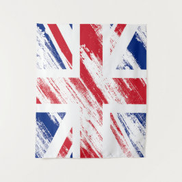 Old Vintag Grunge United Kingdom Flag Tapestry Wandteppich