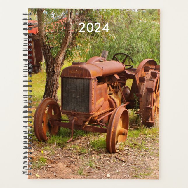Old vintage tractor, Australia, year planner 2024 Planer (Vorderseite)