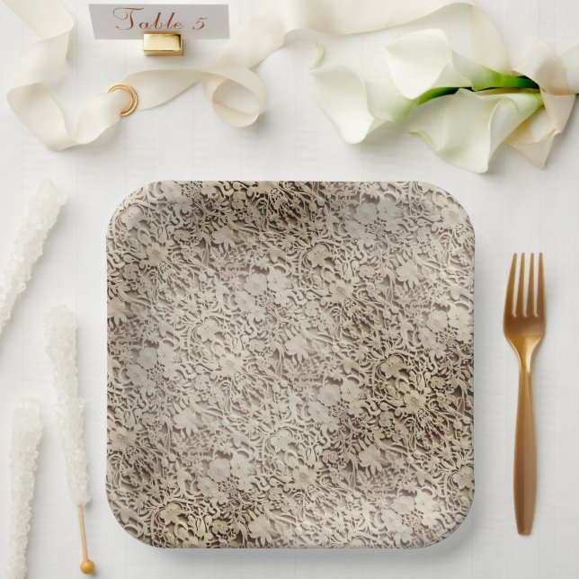 Old Vintage Wedding Lace Pappteller (Hochzeit)