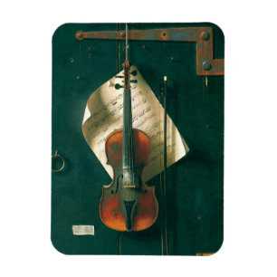Old Violin Still Life von William Michael Harnett Magnet