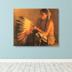 Old War Bonnet von Joseph Henry Sharp Leinwanddruck