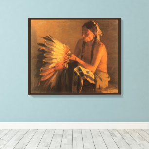 Old War Bonnet von Joseph Henry Sharp Leinwanddruck