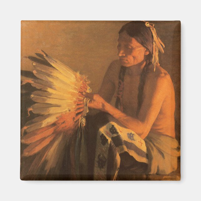 Old War Bonnet von Joseph Henry Sharp Magnet (Vorne)